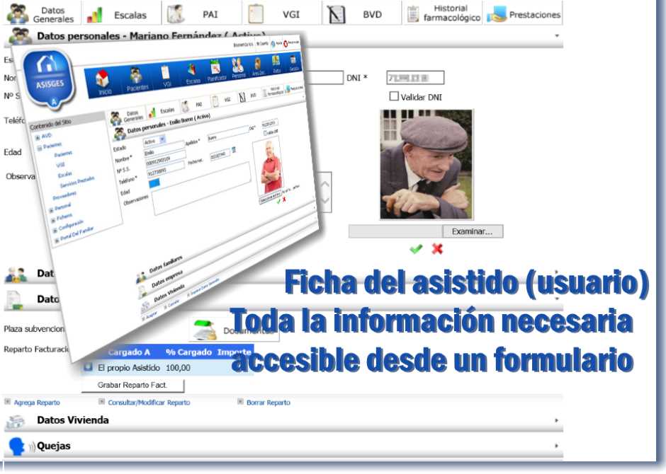 ASISGES.COM Ficha del asistido